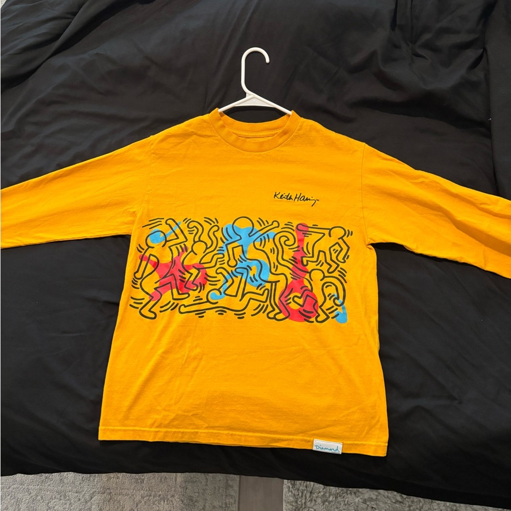 Diamond Supply Co. x Keith Haring Yellow Graphic Long Sleeve Tee